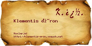 Klementis Áron névjegykártya