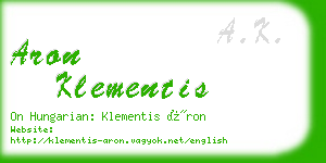 aron klementis business card